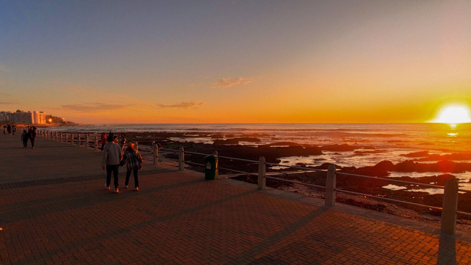 Sea Point promenade looking toward Bantry Bay in evening light on the Atlantic Seaboard