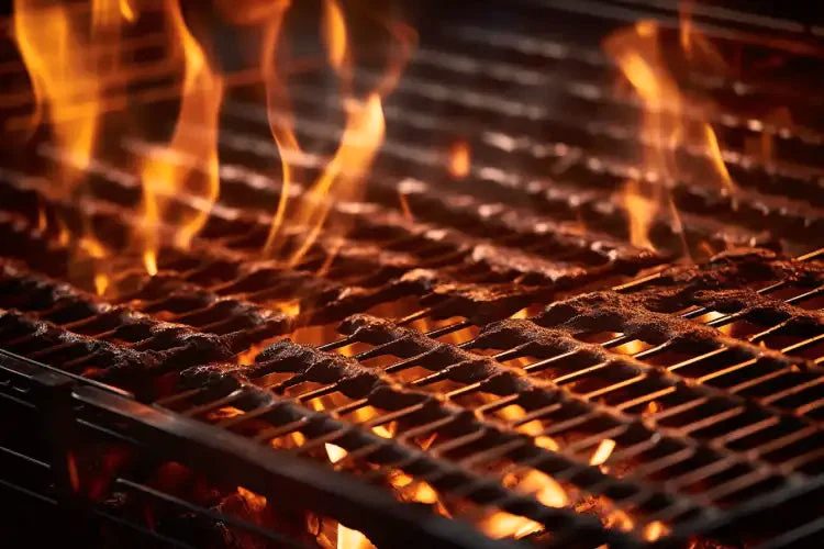Lamb and snoek grilling over glowing wood coals at dusk — myCHEF Cape Town